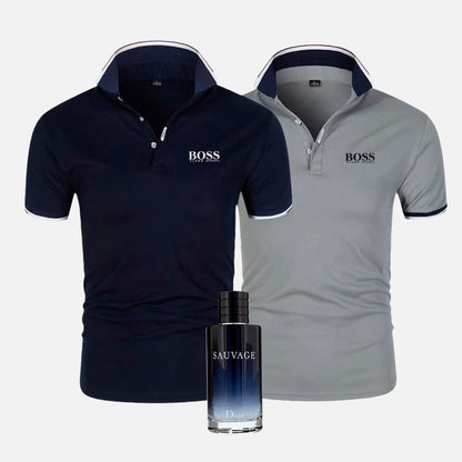 [COMPRE 1 Y RECIBA 3] Set de 2 Polos Boss Essential + Sauvage 100ml